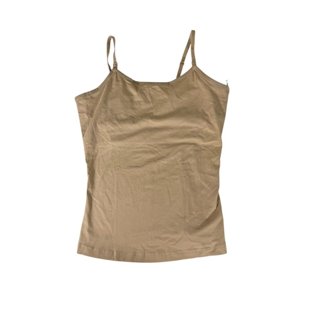 Pact Beige 100% Organic Cotton Nursing Tank Top Size M